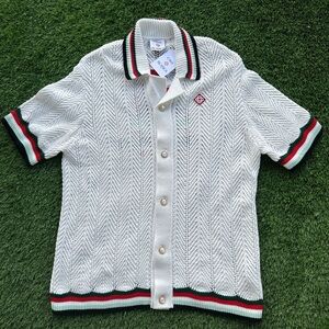 Casablanca Crochet White button down